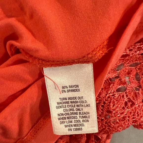 NWOT JM Collection Orange Crochet Top w/ Matching Tank Size 1X - Picture 5 of 5